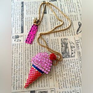 Betsey Johnson Ice Cream Cone Statement Necklace